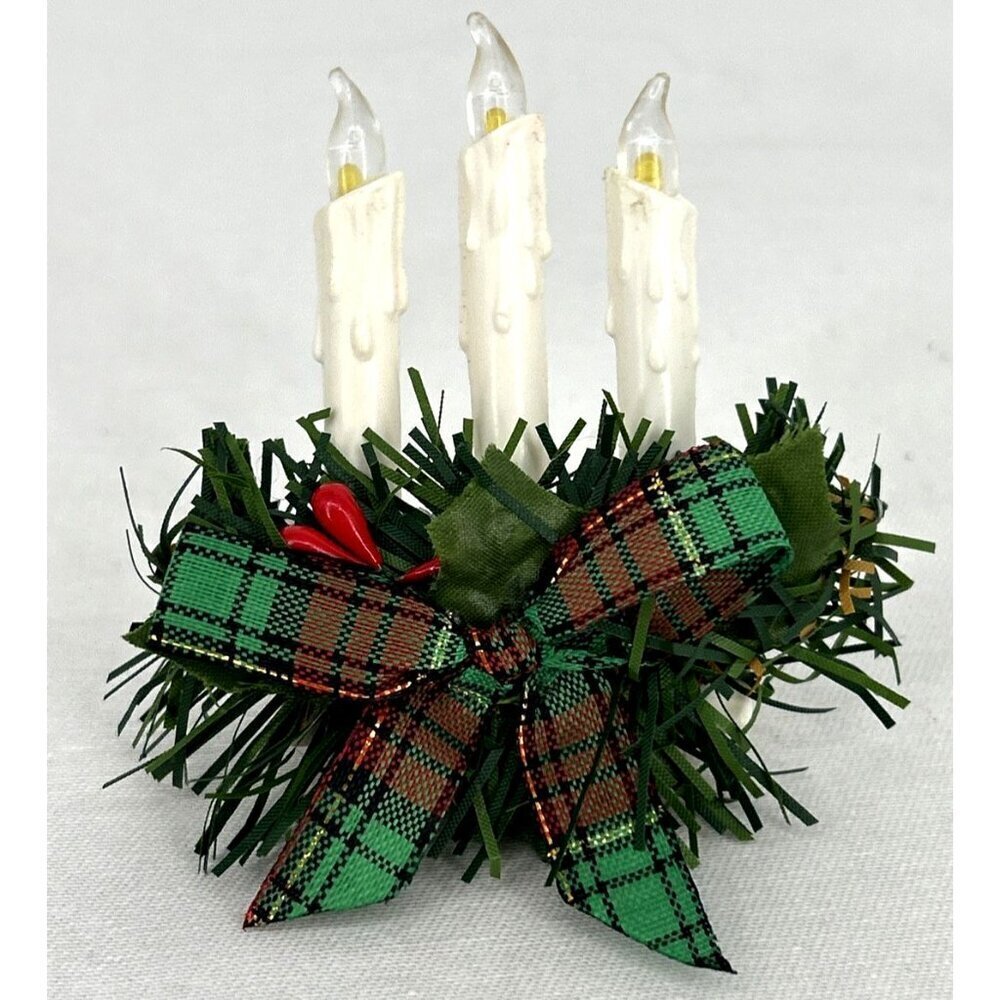 Avon Flickering Candles Light Up Vintage Christmas Brooch 1994 Works